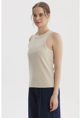 Imagen 2 del producto Polera Peto Mujer Básico Liso Rib Arena