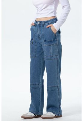 Imagen 2 del producto Jeans Mujer Cargo Calce Recto Azul - lV