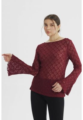 Imagen 2 del producto Polera Mujer Vuelos Manga Burdeo