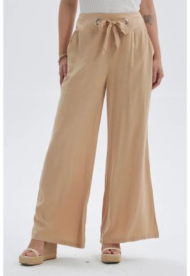 Pantalón Mujer Lazo Con Argolla Camel