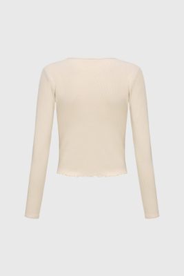 Imagen 2 del producto Polera Niña Recogido Delantero Beige