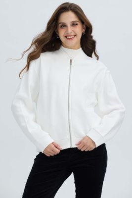 Imagen 1 del producto Polerón Mujer Liso Estilo Bomber Crudo