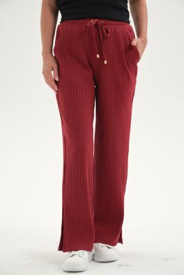 Pantalón Buzo Mujer Apertura Bota Burdeo