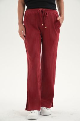 Pantalón Buzo Mujer Apertura Bota Burdeo