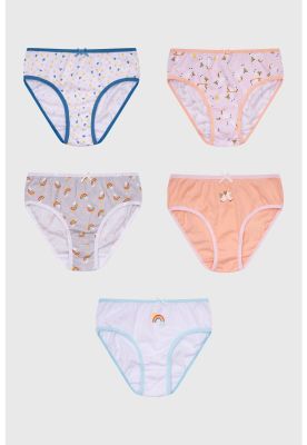 Calzón Niña 5 Pack Full Print Mini Print Gris