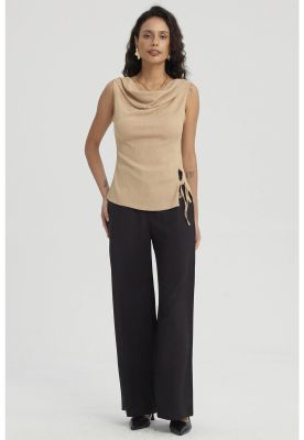 Polera Mujer Con Dobles Abertura Camel