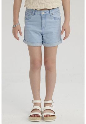 Short Niña Básico Denim Celeste