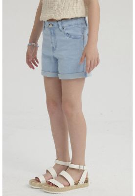 Imagen 2 del producto Short Niña Básico Denim Celeste
