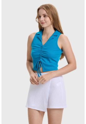 Imagen 2 del producto Polera Mujer Recogido Azul