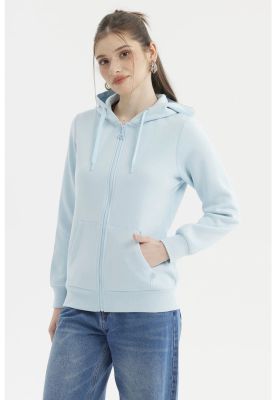 Imagen 2 del producto Polerón Mujer Abierto Hodie Celeste