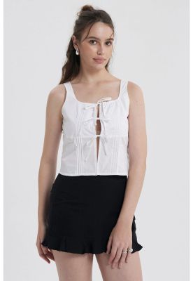 Blusa Mujer Lacitos Blanco
