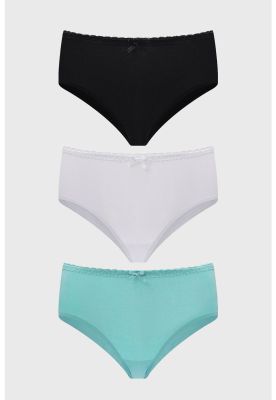 Imagen 1 del producto Calzón Mujer Tripack Pantaleta Detalle Encaje Aqua