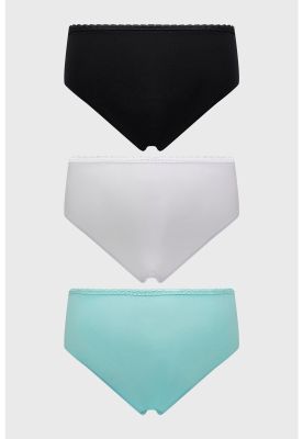 Imagen 2 del producto Calzón Mujer Tripack Pantaleta Detalle Encaje Aqua