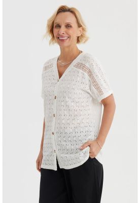 Imagen 2 del producto Polera Mujer Lisa Abotonada Crudo