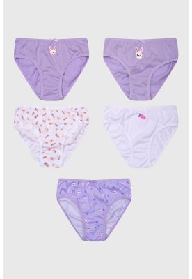 Calzón Niña 5 Pack Full Print Mini Print Lila