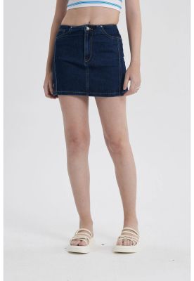 Falda Mujer Línea Cortes Azul