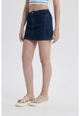 Imagen 2 del producto Falda Mujer Línea Cortes Azul