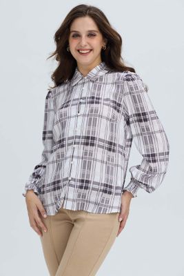 Blusa Mujer Puño Elasticado Crudo