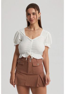 Polera Mujer Englobada Basta Blanco