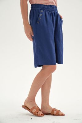 Imagen 2 del producto Bermuda Mujer Pretina Elasticada Azul