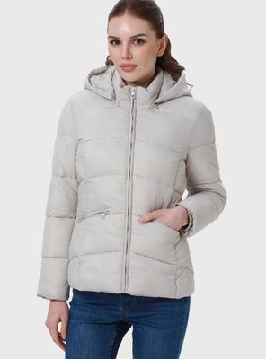 Parka Mujer Puffa Corta Beige