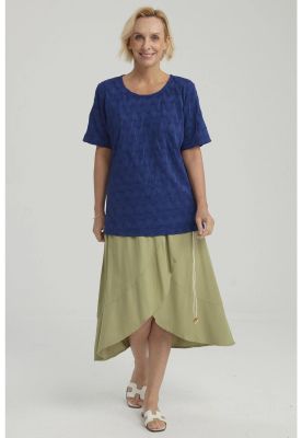 Polera Mujer Texturizada Azul Oscuro