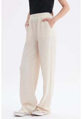 Imagen 2 del producto Pantalón Niña Wide Leg Textura Beige