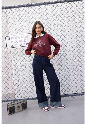 Imagen 2 del producto Polerón Mujer Cuello Polo Rojo