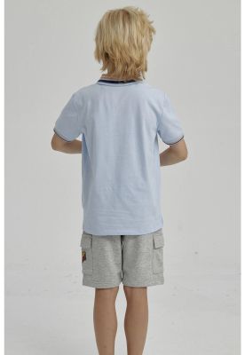 Imagen 2 del producto Polera Niño Piqué Con Parche Celeste