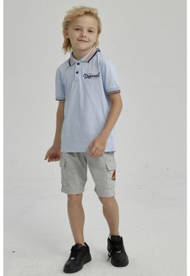 Imagen 2 del producto Polera Niño Piqué Con Parche Celeste