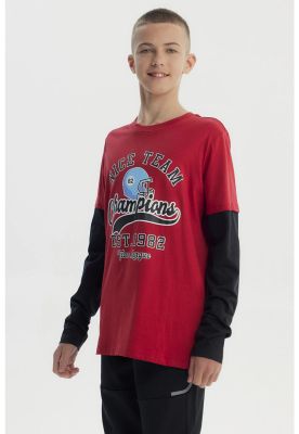 Imagen 2 del producto Polera Niño Básica Print Rojo Oscuro