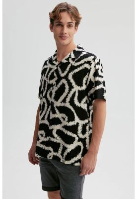 Camisa Hombre Textura Full Rapport Negro