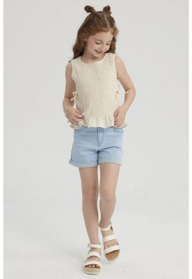 Imagen 2 del producto Blusa Niña Panal Asimétrica Beige