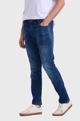 Jeans Hombre Slim Rotura Azul