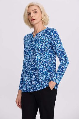 Imagen 2 del producto Polera Mujer Evasé Con Aplicación Azul