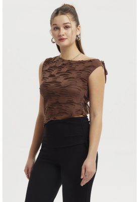 Imagen 2 del producto Polera Mujer Basta Asimétrica Café Oscuro