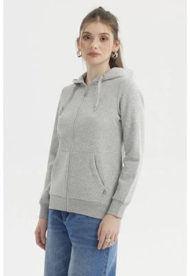 Imagen 2 del producto Polerón Mujer Abierto Hodie Gris Melange