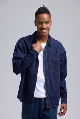 Imagen 2 del producto Camisa Hombre Sobre Camisa Doble Azul