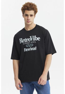 Imagen 1 del producto Polera Hombre Oversize Retro Print Negro