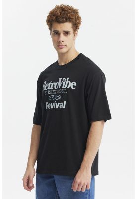 Imagen 2 del producto Polera Hombre Oversize Retro Print Negro