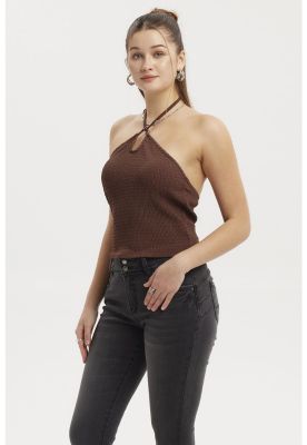 Imagen 2 del producto Polera Mujer Halter Café Oscuro