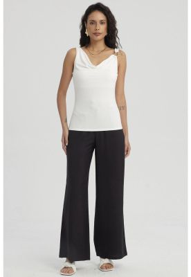 Imagen 2 del producto Polera Mujer Drapeado Aplicación Crudo