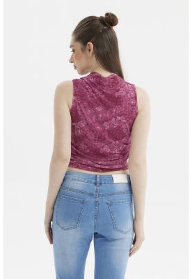 Imagen 2 del producto Polera Mujer Cuello Alto Magenta