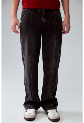 Jeans Niño Calce Recto Cortes Gris