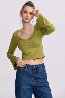 Imagen 2 del producto Polera Mujer Escote V Verde Agua