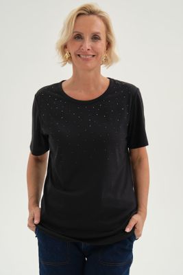 Polera Mujer Con Tachas Negro