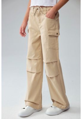 Imagen 2 del producto Pantalón Niña Parachute Con Bolsillo Beige