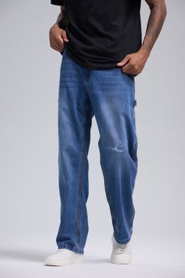 Jeans Hombre Baggy Rotura Azul Claro