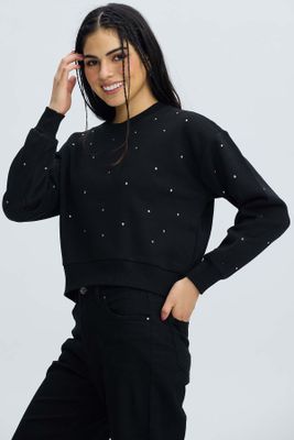 Imagen 2 del producto Polerón Mujer Strass Negro
