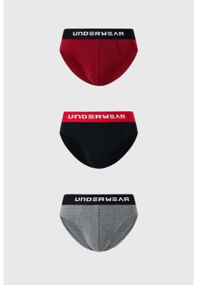 Bóxer Hombre Tripack Liso Burdeo l